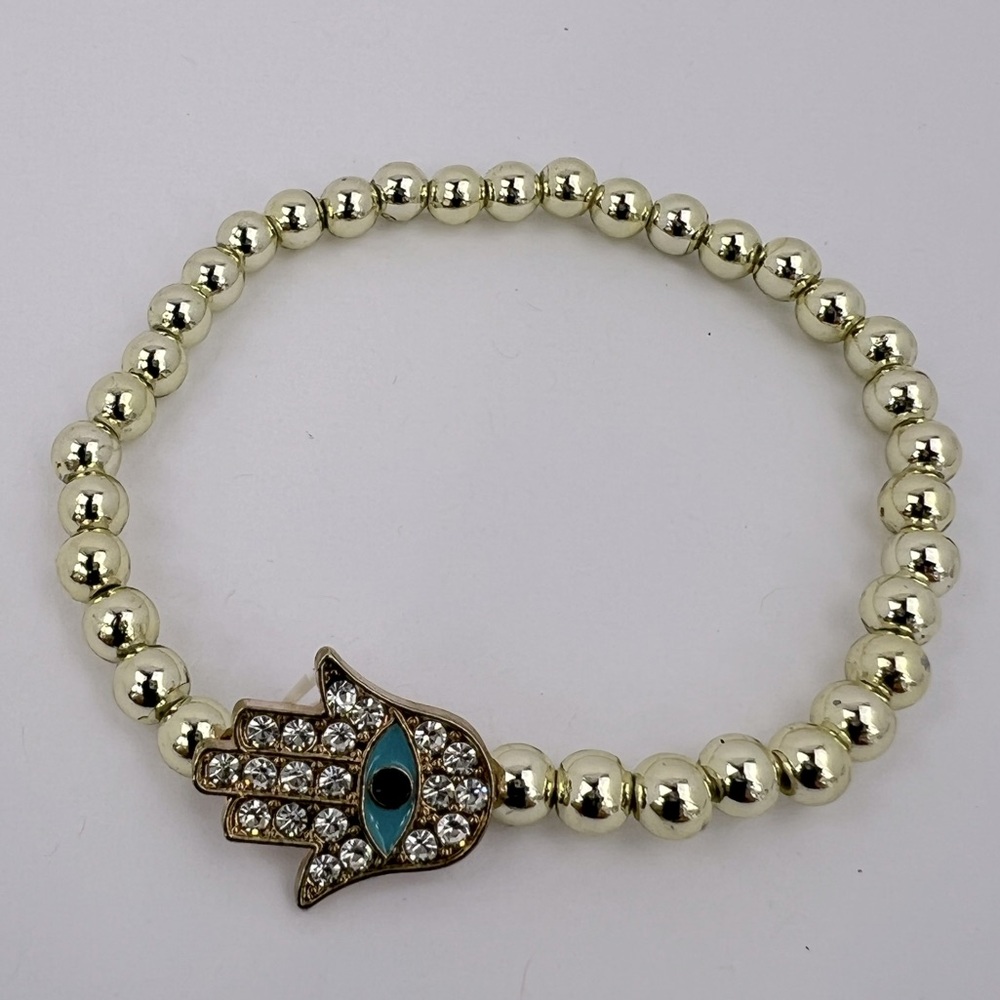 JEAN CLAUDE JEWELRY, FOUR BRACELETS, COLD, WHITE,TURQUOISE,BLUE/GREEN,ADJUSTABLE - Picture 7 of 10